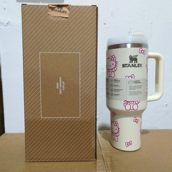 Stanley termosz pohár, Hello Kitty, rozsdamentes acél, 40oz, fehér