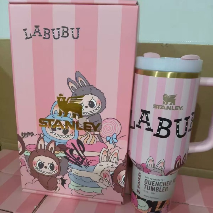 Stanley hőszigetelt pohár, rozsdamentes acél, csíkos rózsaszín, 1180ml