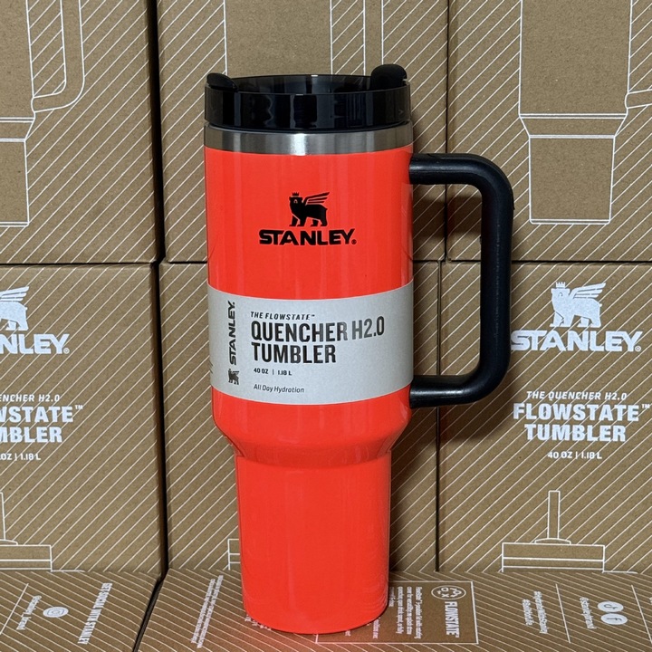 Stanley termosz, rozsdamentes acél, nagy 40oz, fluoreszkáló narancssárga