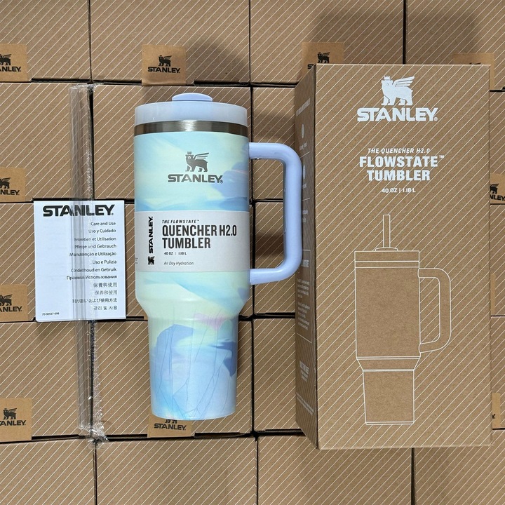 Stanley termosz, rozsdamentes acél, nagy űrtartalmú, macaron kék, 40oz