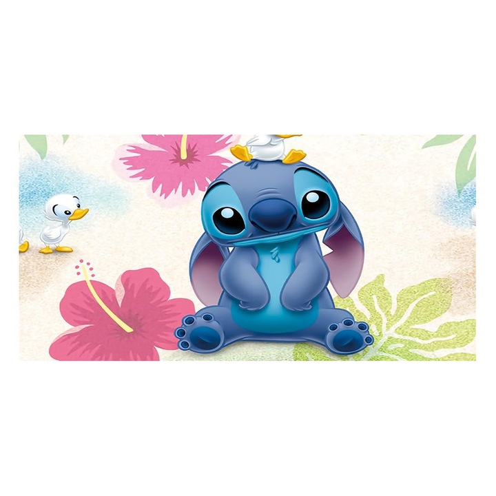 Prosop de plaja din microfibra Stitch, editie PQKL-party, 150 x 75 cm, multicolor, foarte absorbant