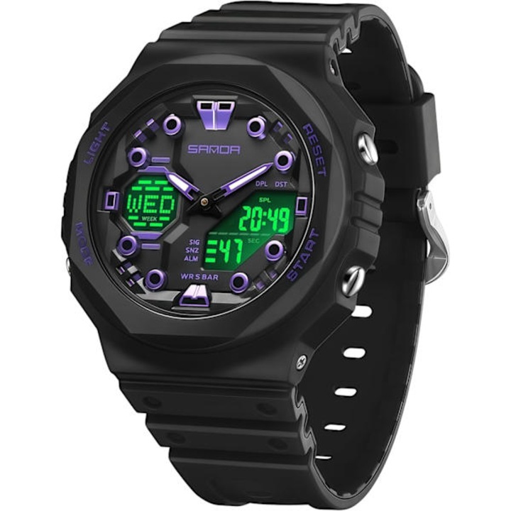 Ceas sport unisex, 5ATM rezistent la apa, analog-digital, cu cronometru, alarma, 45g