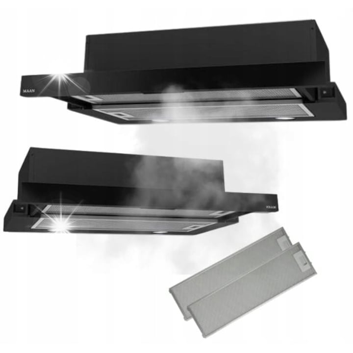 Телескопичен абсорбатор Maan Corona 2 G 50 см, черен, 3 скорости, 310 м³/ч