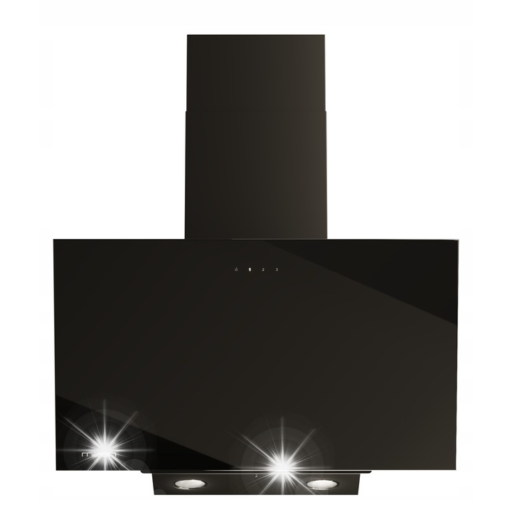 Аспиратор MAAN Vertical Glass Touch 60 см, черен, с LED осветление, 3 скорости, включен алуминиев филтър