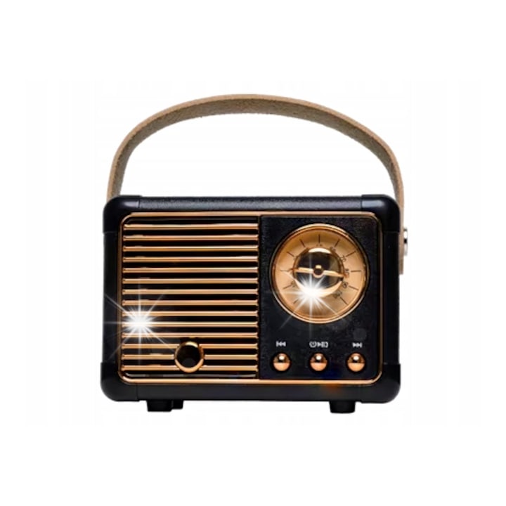 Boxa portabila Denver BTP-203W retro, Bluetooth 5.0, 30W, alb, compacta