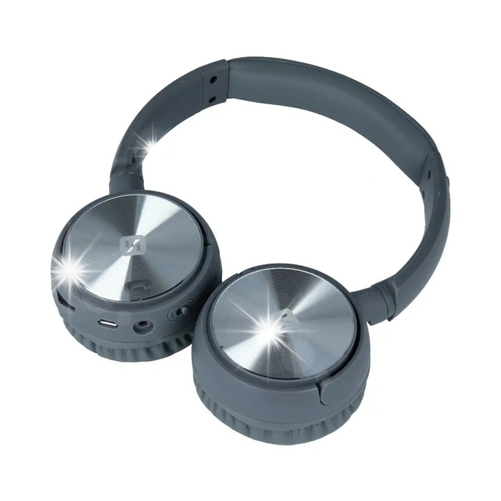 SWISSTEN Trix Bluetooth fejhallgató, microSD, FM tuner, 8 óra üzemidő, szürke