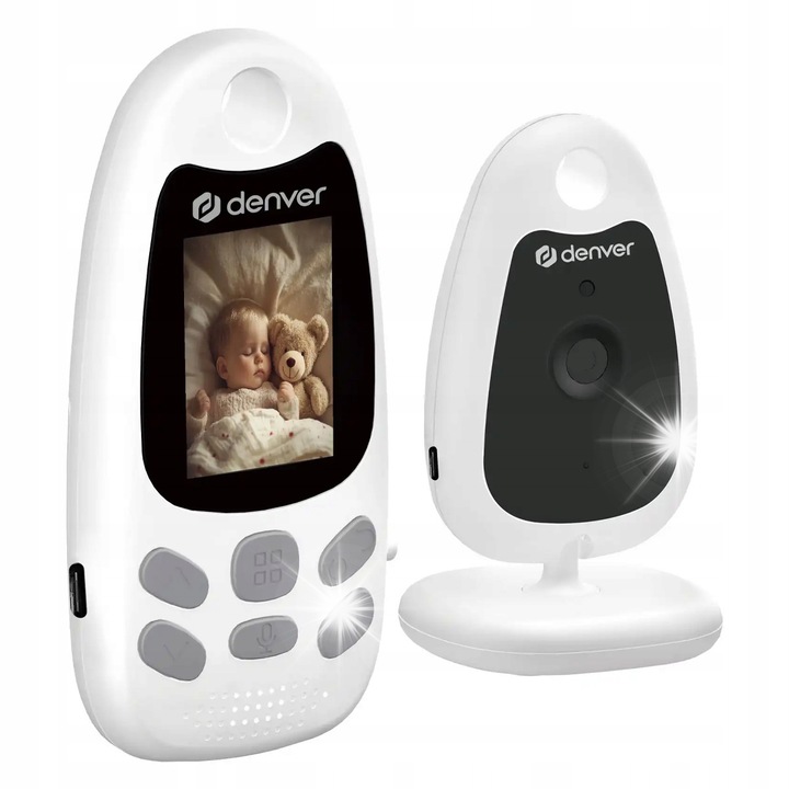 Denver BC-250 bébiőr, 2.4GHz vezeték nélküli kamera, 2" kijelző, éjjellátó, 50m hatótávolság