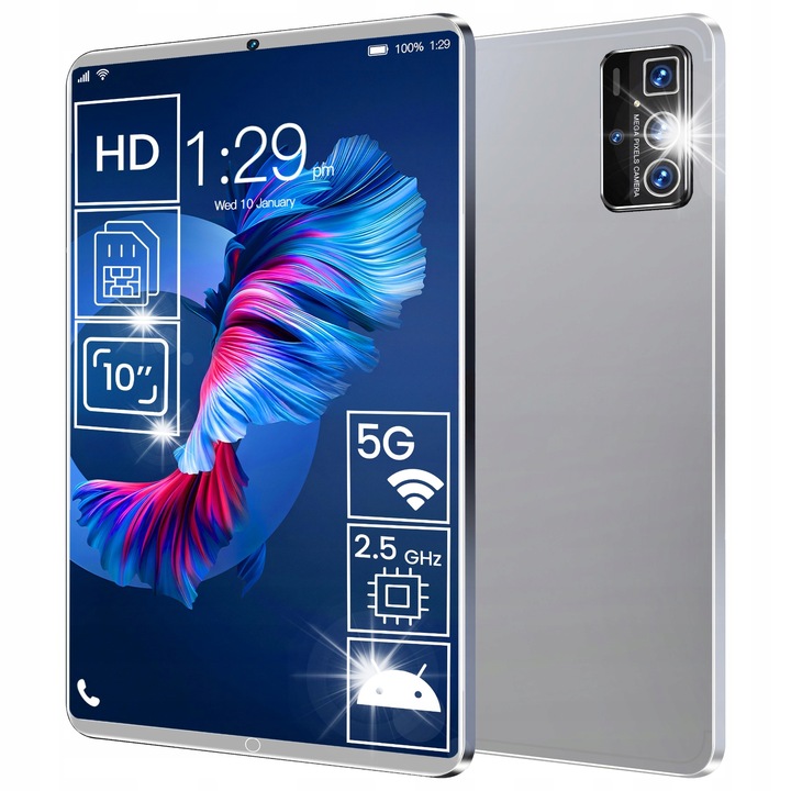 Tablet pentru copii Kruger&Matz FUN 808, 8'', 3GB RAM, 32GB, rosu, galben