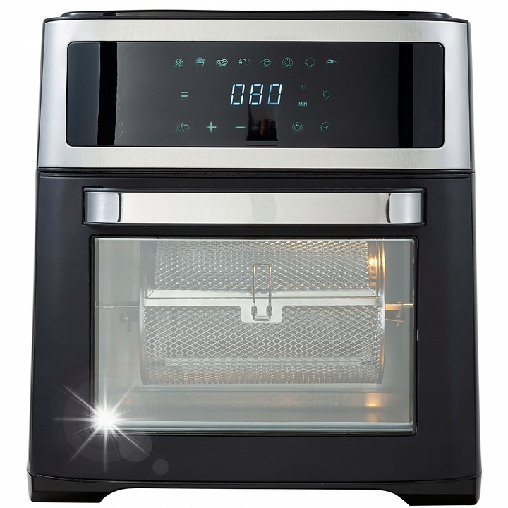 ADLER 8 az 1-ben olajsütő, 13L, 2500W, fekete, tartozékokkal