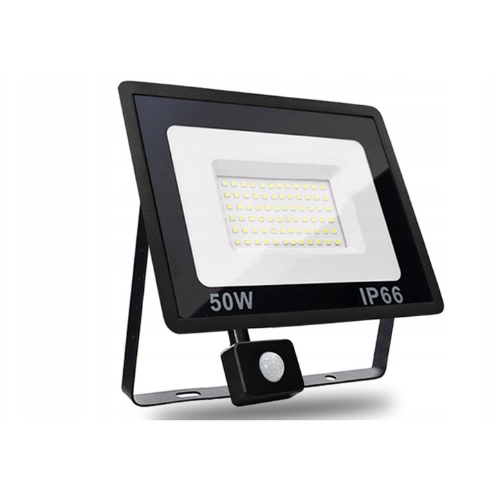 Proiector LED Decorya, 50W, senzor de miscare, IP66, alb neutru, 210x175x27mm