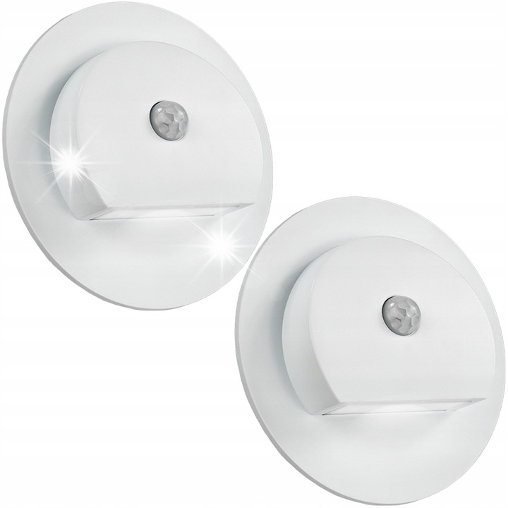 Set 2x Lampi LED Oprire Schoda Decorya, Alb, 1W, 80lm, 75x75x40mm