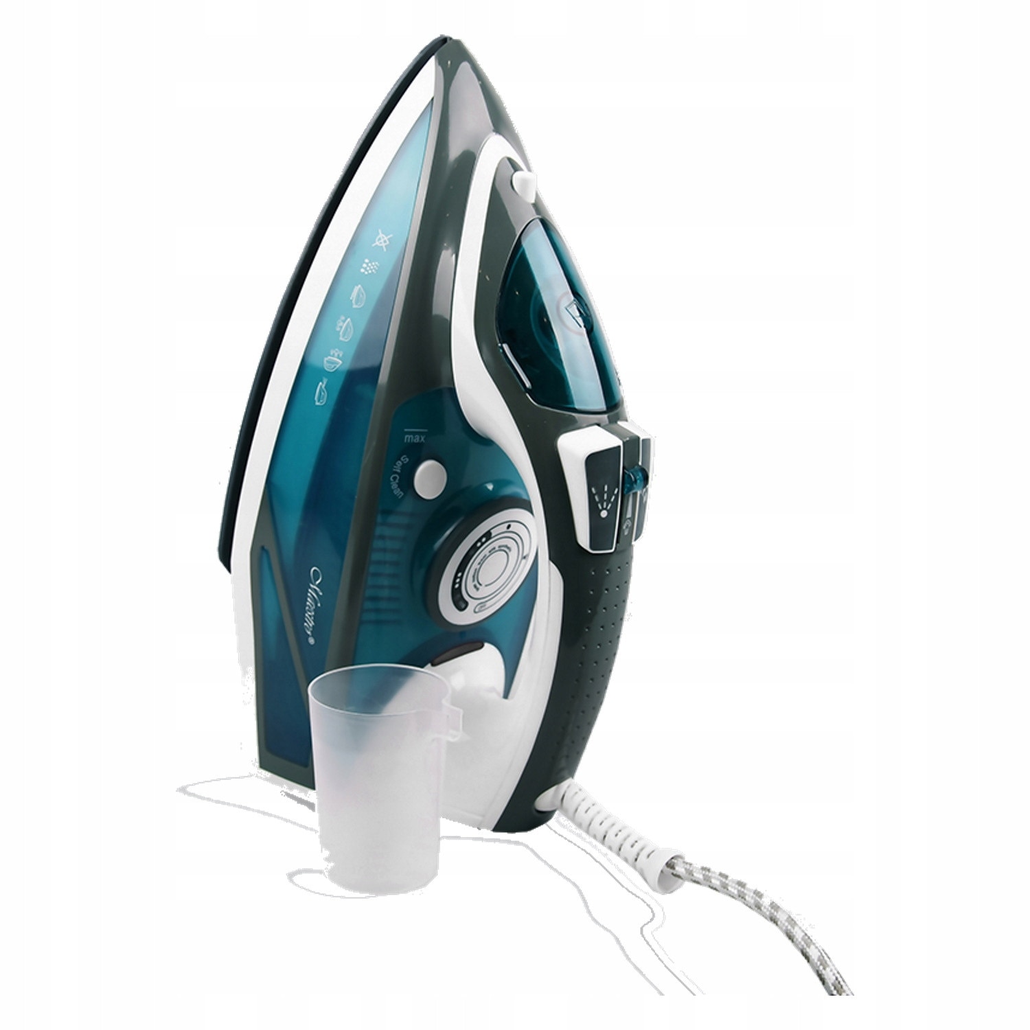 Fier de calcat cu abur Maestro MR 304C, 2200W, functie de auto-curatare, protectie impotriva scurgerilor, alb
