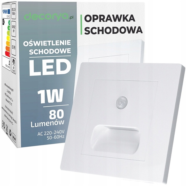 Set 12x Aplice LED Decorya cu senzor de miscare si crepuscular, alb, 86x86x25mm