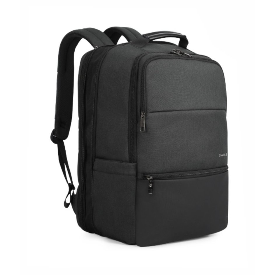 Rucsac laptop 15.6" Swissten, 19L, 8 compartimente, culoare neagra
