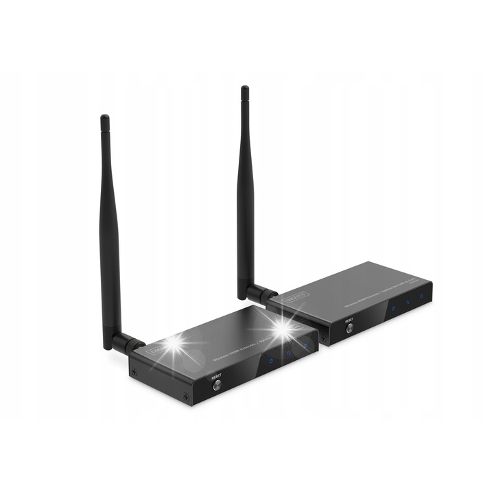 Безжичен HDMI удължител/сплитер Digitus DS-55346, 100м, 1080p, plug & play, размери 11.8x6.35x1.8см