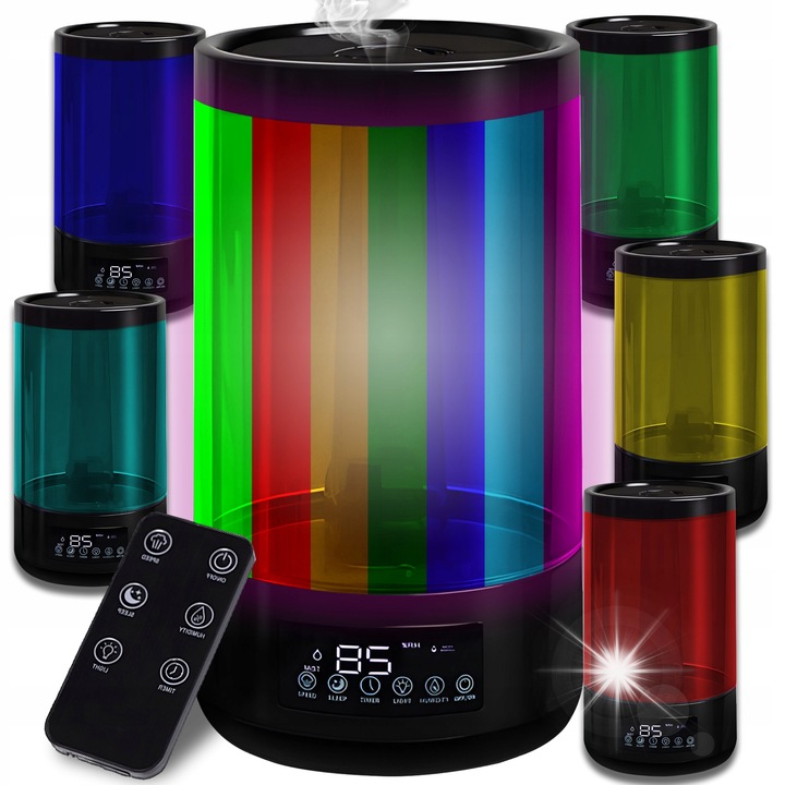 Ултразвуков овлажнител Retoo MB Pro E689, 4,5л, черен, с ароматерапия и хигрометър, с дистанционно управление