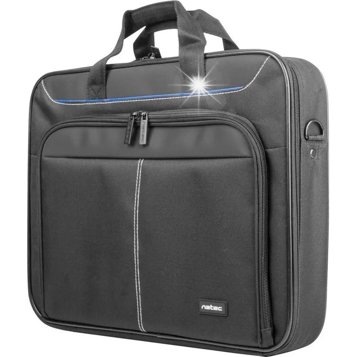Natec Doberman laptoptáska, 15,6", fekete, trolley rendszerrel, kiegészítő rekesszel