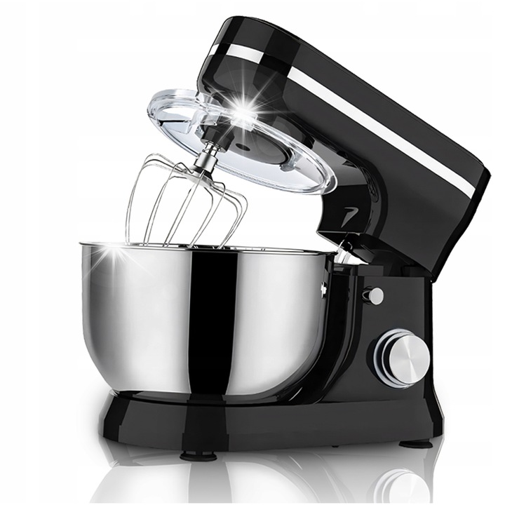 Планетарен кухненски робот Retoo CookMaster OR1103, 3200W, 6L, 3 функции, черен със сребърни елементи, пълен комплект