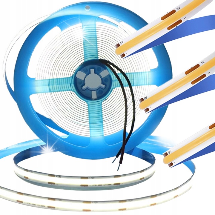 LED COB самозалепваща лента 12V, Decorya, 4000K, 85м, неутрално бяло, 320 диода/м