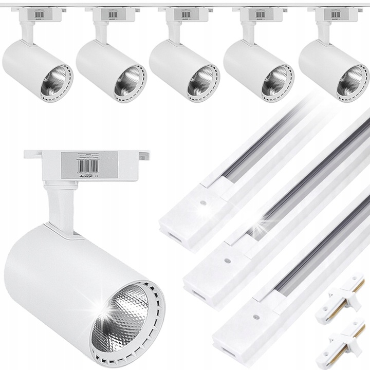 Set 5 spoturi Decorya, 30W, alb, 3m