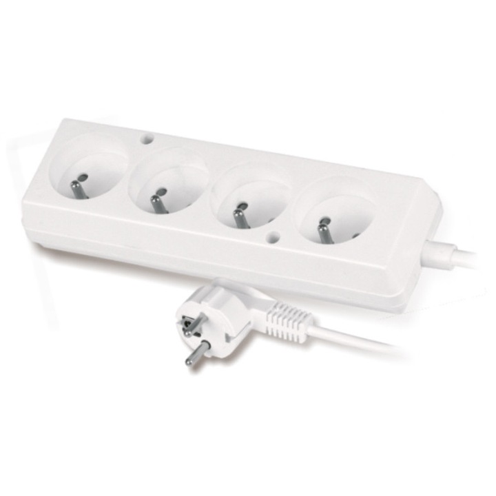 Prelungitor Volteo 4 guri 1,5m, pentru mai multe dispozitive, alb