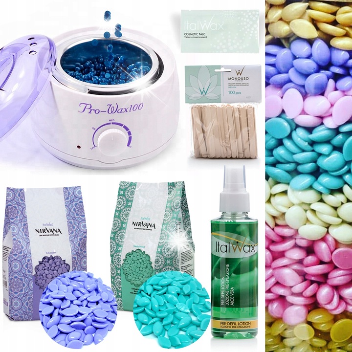 Комплект за депилация, ItalWax, 2x кола маска 300гр, Лавандула / Сандалово дърво, нагревател 100W