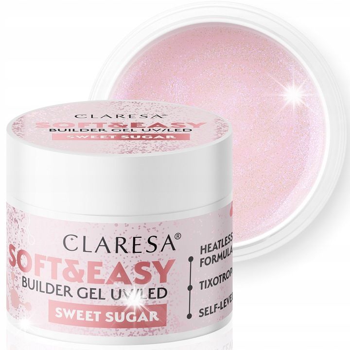 Claresa Sweet Sugar 90g építőzselé, önterülő, tixotróp, fényes