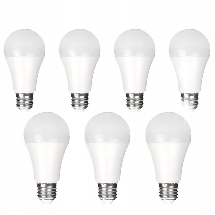 Комплект 7 LED крушки E27 15W 1200lm 6000K Студено Бяло