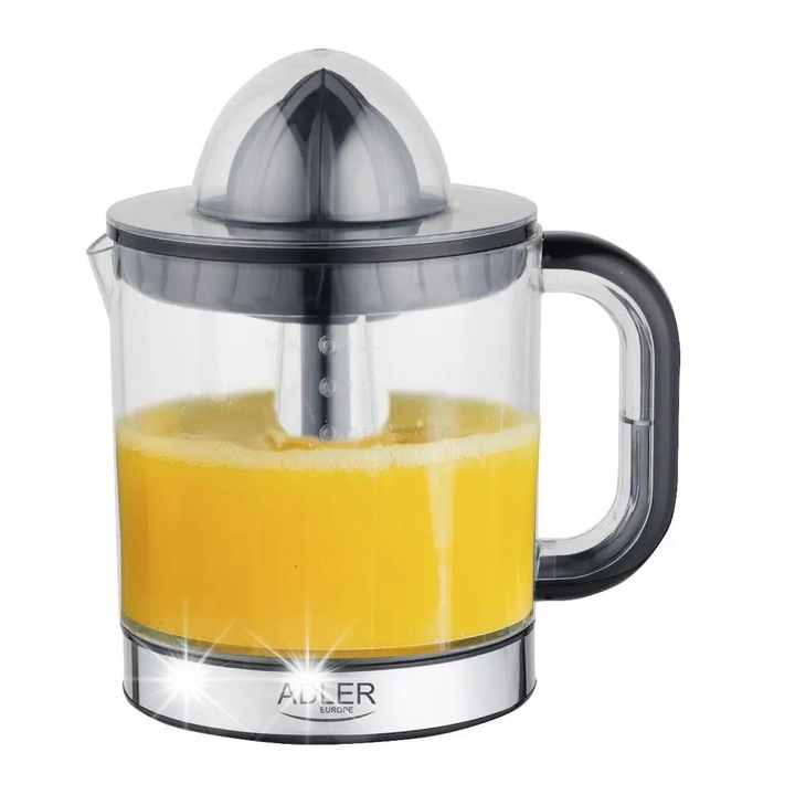Storcator de citrice Adler, model AD 4012, 2 cone, capacitate 1,2l, culoare neagra, 16.5x23x16.5cm