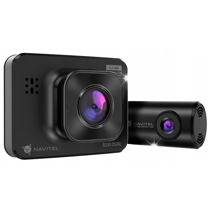 Видеорекордер NAVITEL R250 DUAL, 2'', FullHD, две камери, черен, 55x30x26см