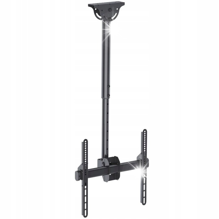Таванна стойка, Techly, 32"-55", 50кг, регулируема, черна