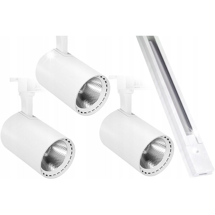 Комплект 3 LED прожектора, бял, 30W, 1м