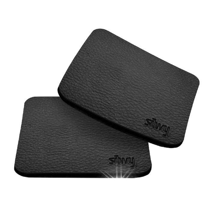 Mágneses alátétek, 2 darabos készlet, Silwy, fém, csúszásgátló, fekete, 8x8cm