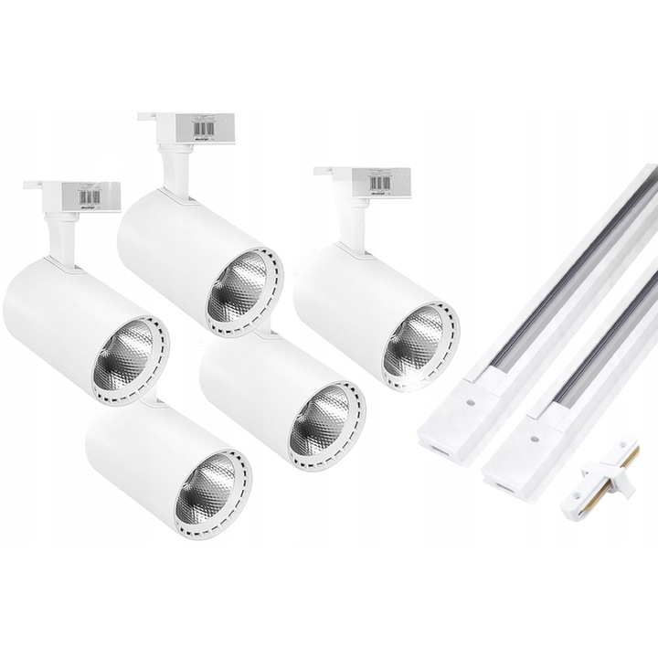 Комплект 5 LED прожектора 30W, Decorya, бял, 3000lm