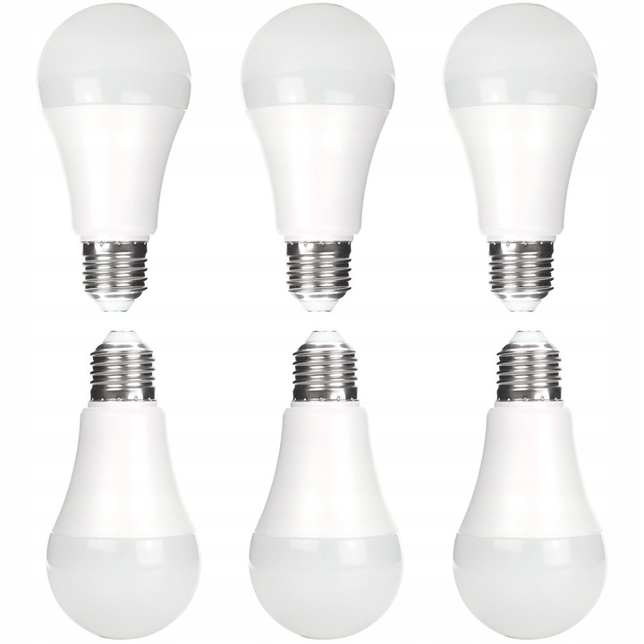 Set 6 Becuri LED E27 15W 1200lm 6000K Alb Rece