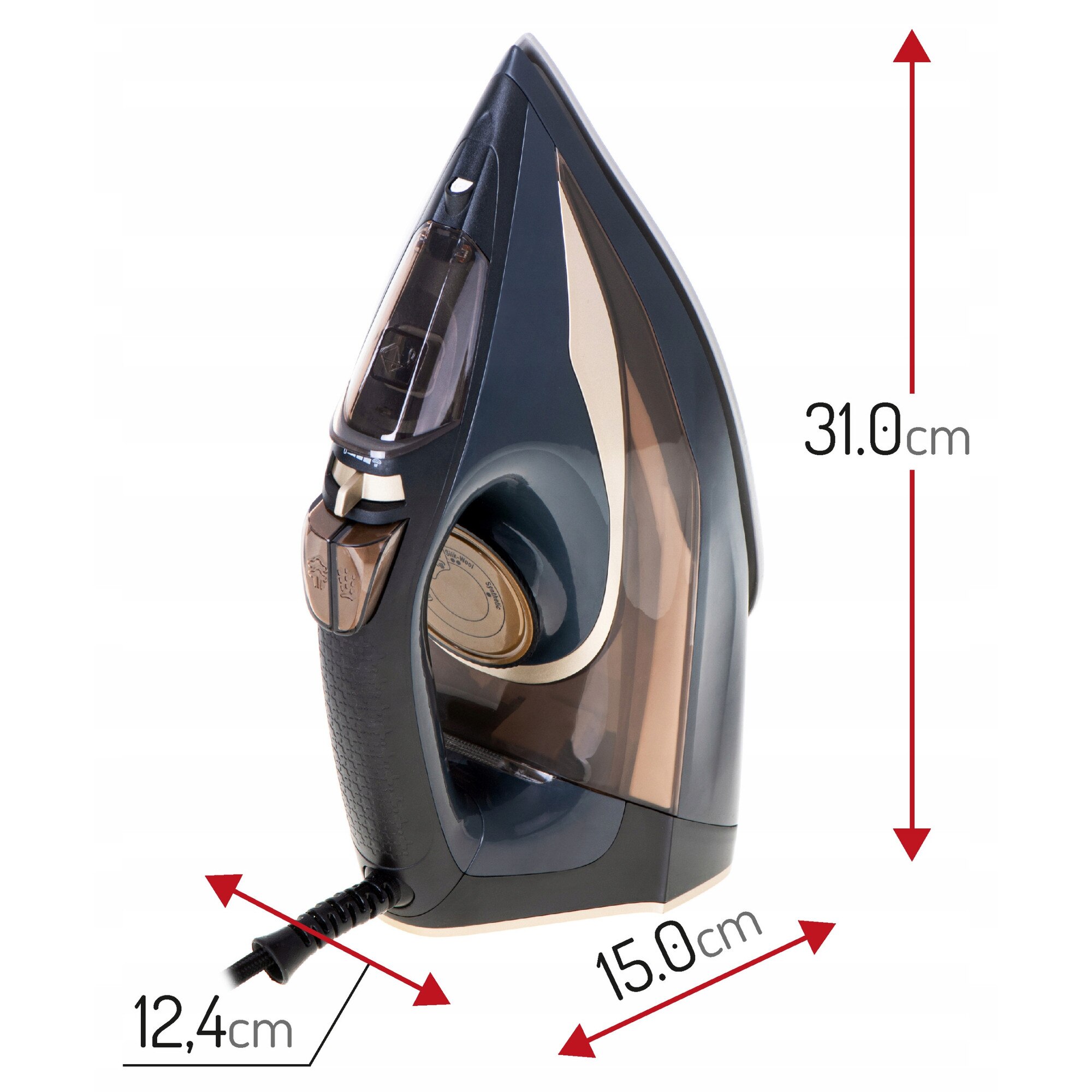Fier de calcat cu aburi Camry 3400W negru 31x12x15cm
