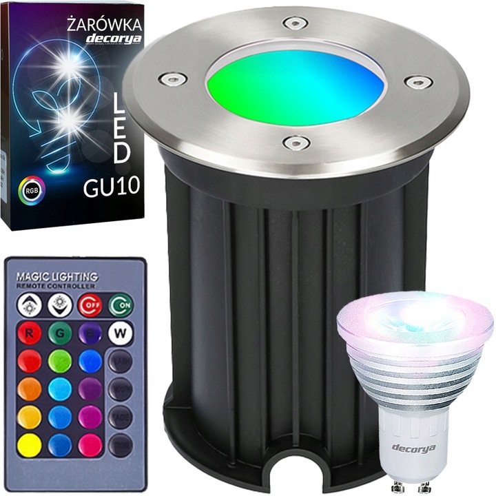 Lampa LED RGB, Decorya, kerti lámpa GU10, vízálló IP65, 11cm