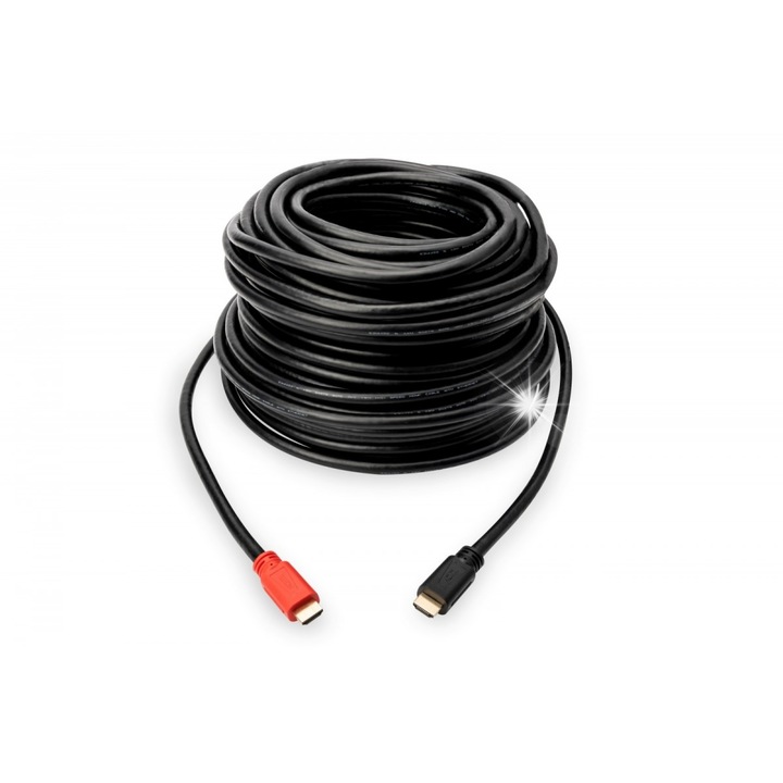 Кабел HDMI HighSpeed Assmann с усилвател, 20м, 1080p60Hz, черен