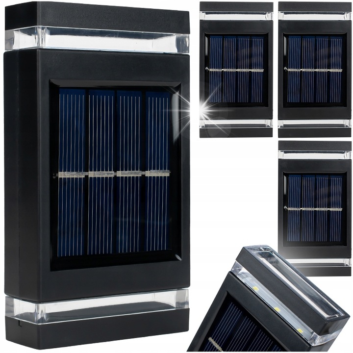 Set 3x Lampa solara cu senzor de amurg, Decorya, 4500K, IP65, 11x6x2,5cm