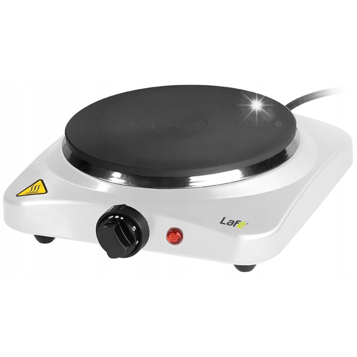 Aragaz electric, Lafe KEW001, 1500W alb, 1 zona de gatit, termostat reglabil