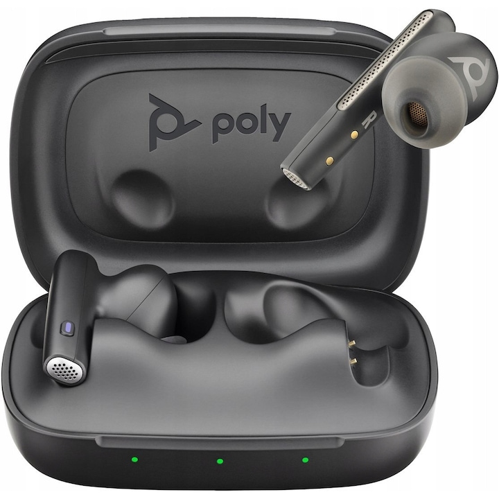 Casti PC Poly Voyager Free 60 UC, set, wireless, negru, adapter USB-A BT700, etui cu incarcator