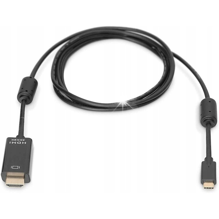 USB-C към HDMI адаптерен кабел, 5м, 4K/60Hz, 18Gbps, черен