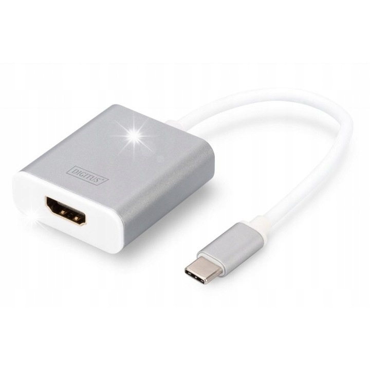 Адаптер HDMI 4K 30Hz UHD, Digitus, USB 3.0 Type-C, аудио, 290x22x10mm