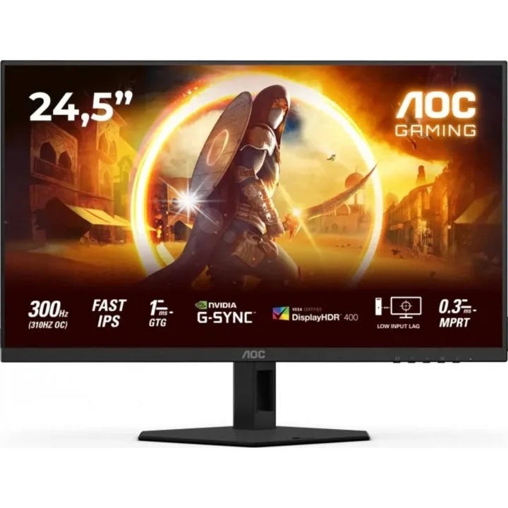 Monitor AOC 25G4SRE 24,5" Full HD 300Hz, Fast IPS, Fekete, Piros