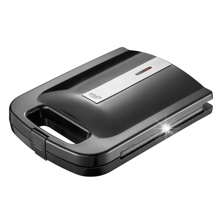 Sandwich-maker Adler, model AD 3055, 2000W, negru, dimensiuni 32x25x9,5cm