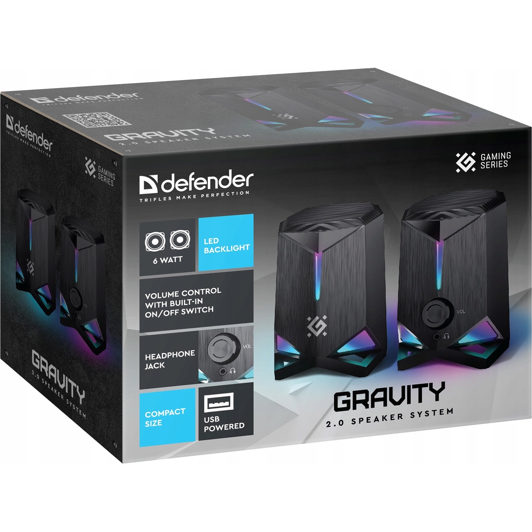 Boxe PC Defender Gravity 2.0 6W LED RGB USB 1.2m - eMAG.ro
