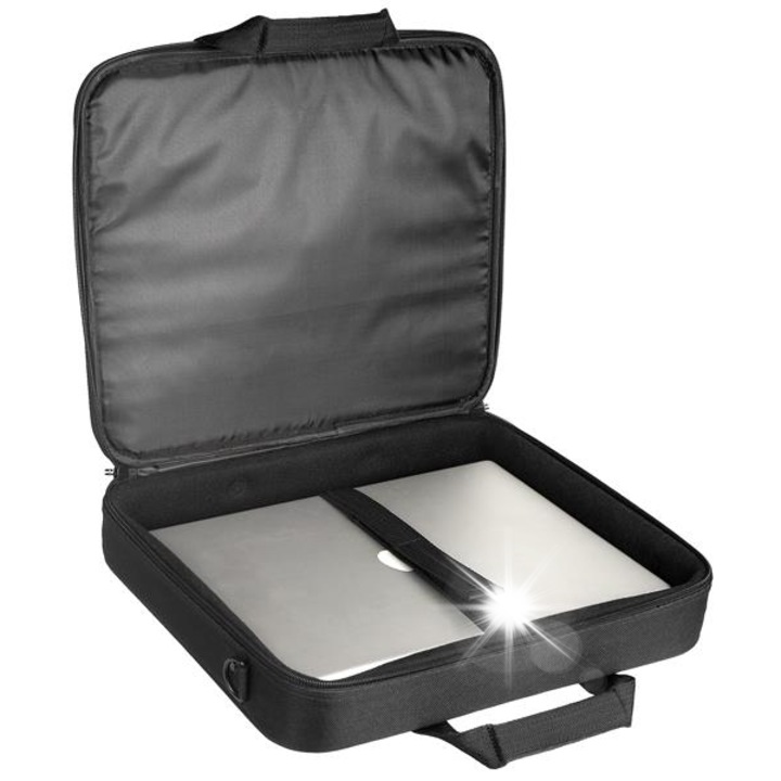 Tracer 15,6" laptop táska, fekete, fém fogantyúval és megerősített szerkezettel