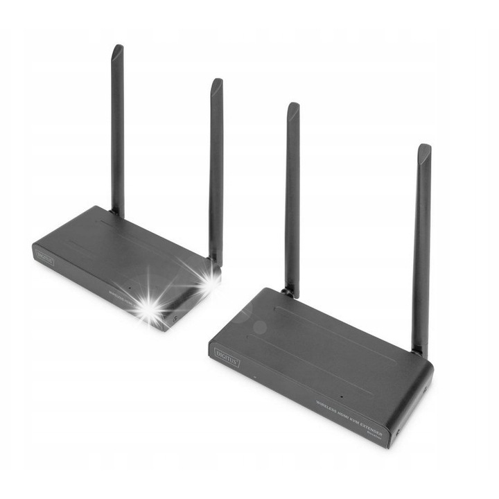 DIGITUS 200m 1080p vezeték nélküli HDMI KVM hosszabbító rendszer, fekete, 7.9x15.5x2.2cm