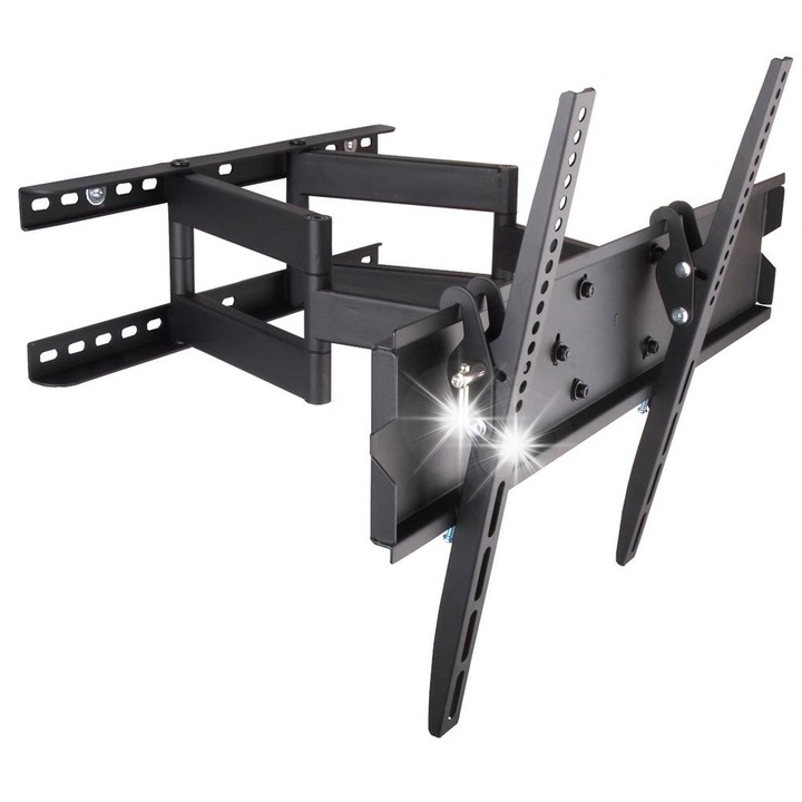 Стойка за телевизор за стена Techly 42"-70", 70кг, регулируема, черна, 850x425x(70-430)мм