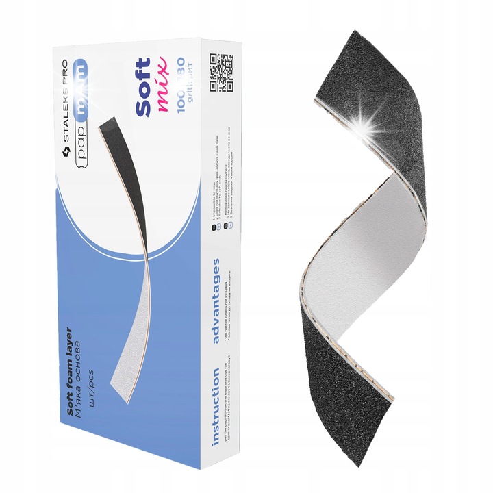 Комплект от 50 козметични пили PapmAm Mix Expert 100/180, размер 140x20 мм, за маникюр и педикюр
